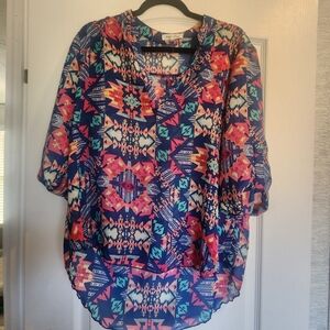 *Wishful Park Multicolor Geometric Blouse Size XL Euc*